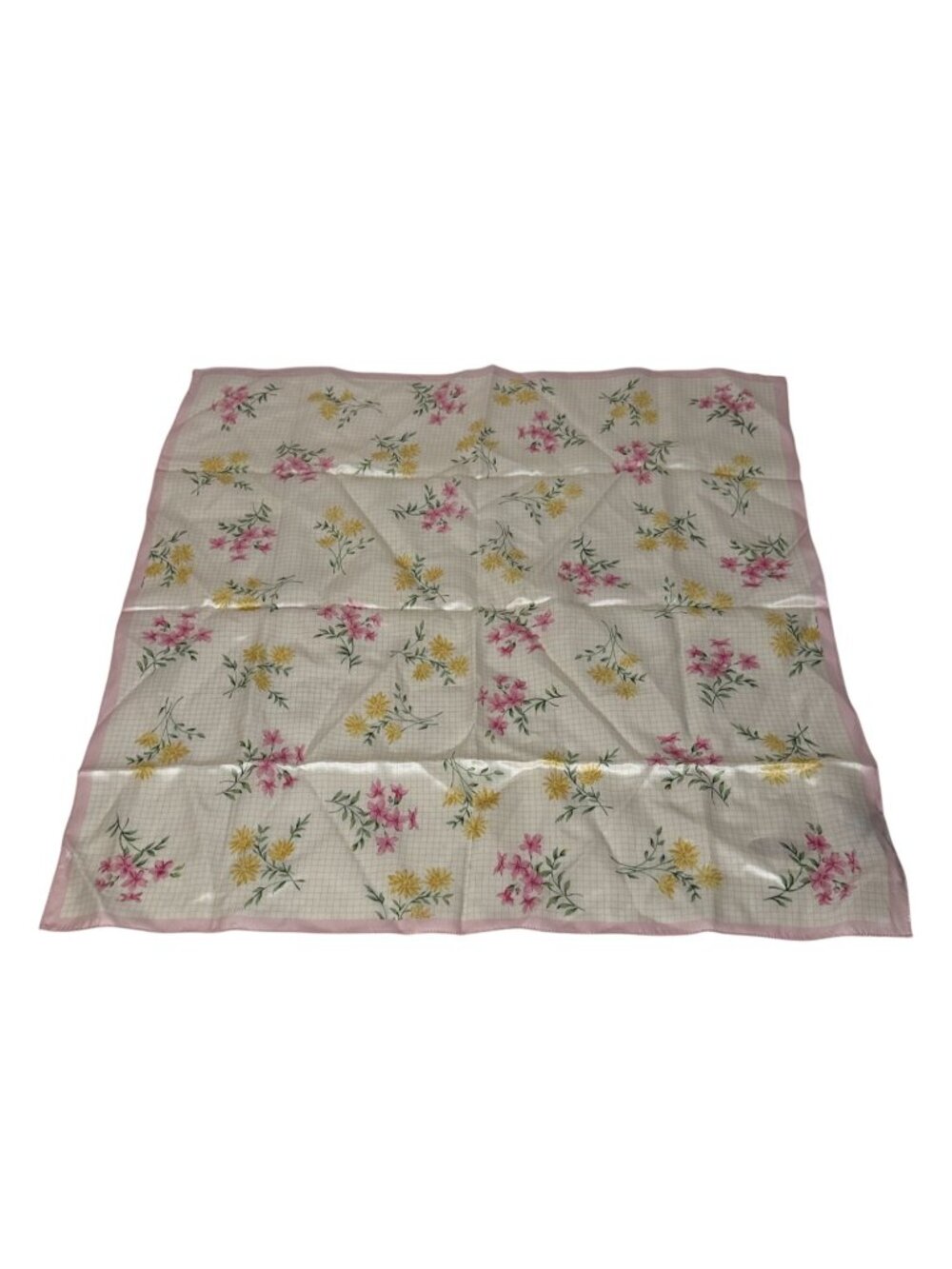 Talbots Silk Scarf 20x20 Pink Floral Square Neck Scarf Cottagecore Preppy